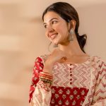 Stitched Red Bagru Print Cotton Salwar Suit With Cotton Dupatta
